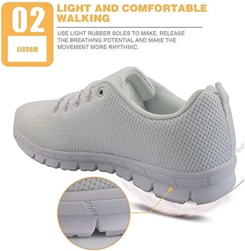 Jeiento Lightweight Walking Shoes for Women Ladies Athletic Workout Casual Shoes Comfort Footwear Trainers Mesh Shoes Lace-up Tennis Shoes