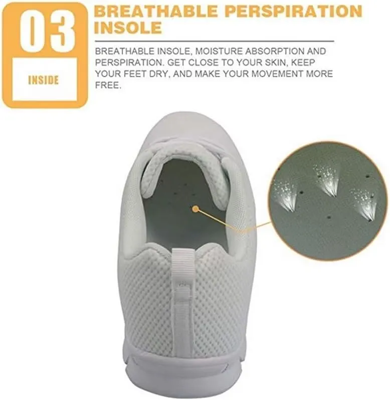 Jeiento Lightweight Walking Shoes for Women Ladies Athletic Workout Casual Shoes Comfort Footwear Trainers Mesh Shoes Lace-up Tennis Shoes