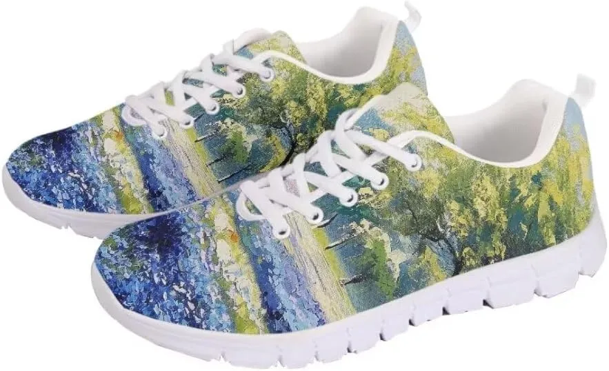 Jeiento Lightweight Walking Shoes for Women Ladies Athletic Workout Casual Shoes Comfort Footwear Trainers Mesh Shoes Lace-up Tennis Shoes