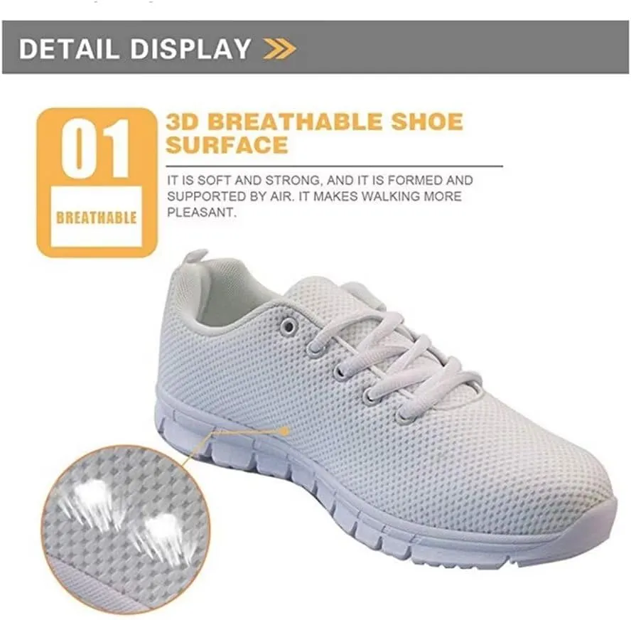 Jeiento Lightweight Walking Shoes for Women Ladies Athletic Workout Casual Shoes Comfort Footwear Trainers Mesh Shoes Lace-up Tennis Shoes