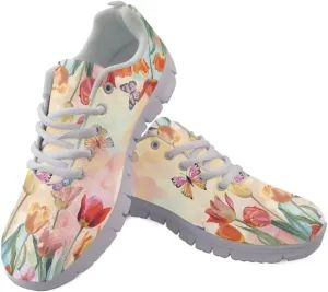 Jeiento Lightweight Walking Shoes for Women Ladies Athletic Workout Casual Shoes Comfort Footwear Trainers Mesh Shoes Lace-up Tennis Shoes
