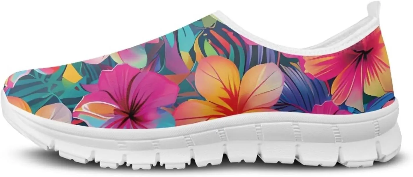 Jeiento Tropical Style Slip-On Loafers for Women Casual Shoes Outdoor Mesh Workout Sneakers