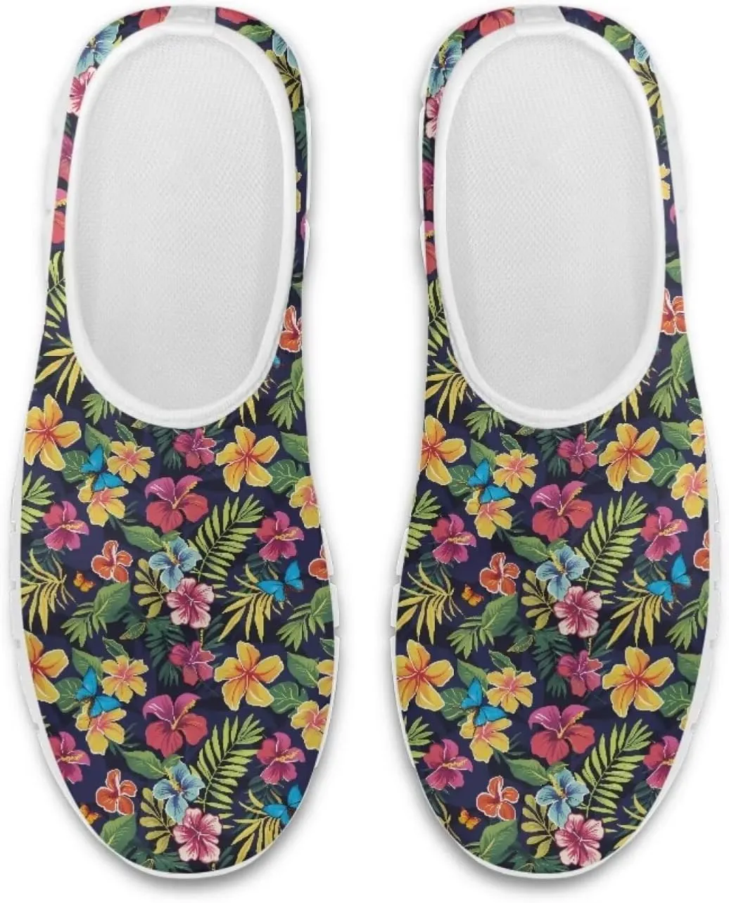 Jeiento Tropical Style Slip-On Loafers for Women Casual Shoes Outdoor Mesh Workout Sneakers