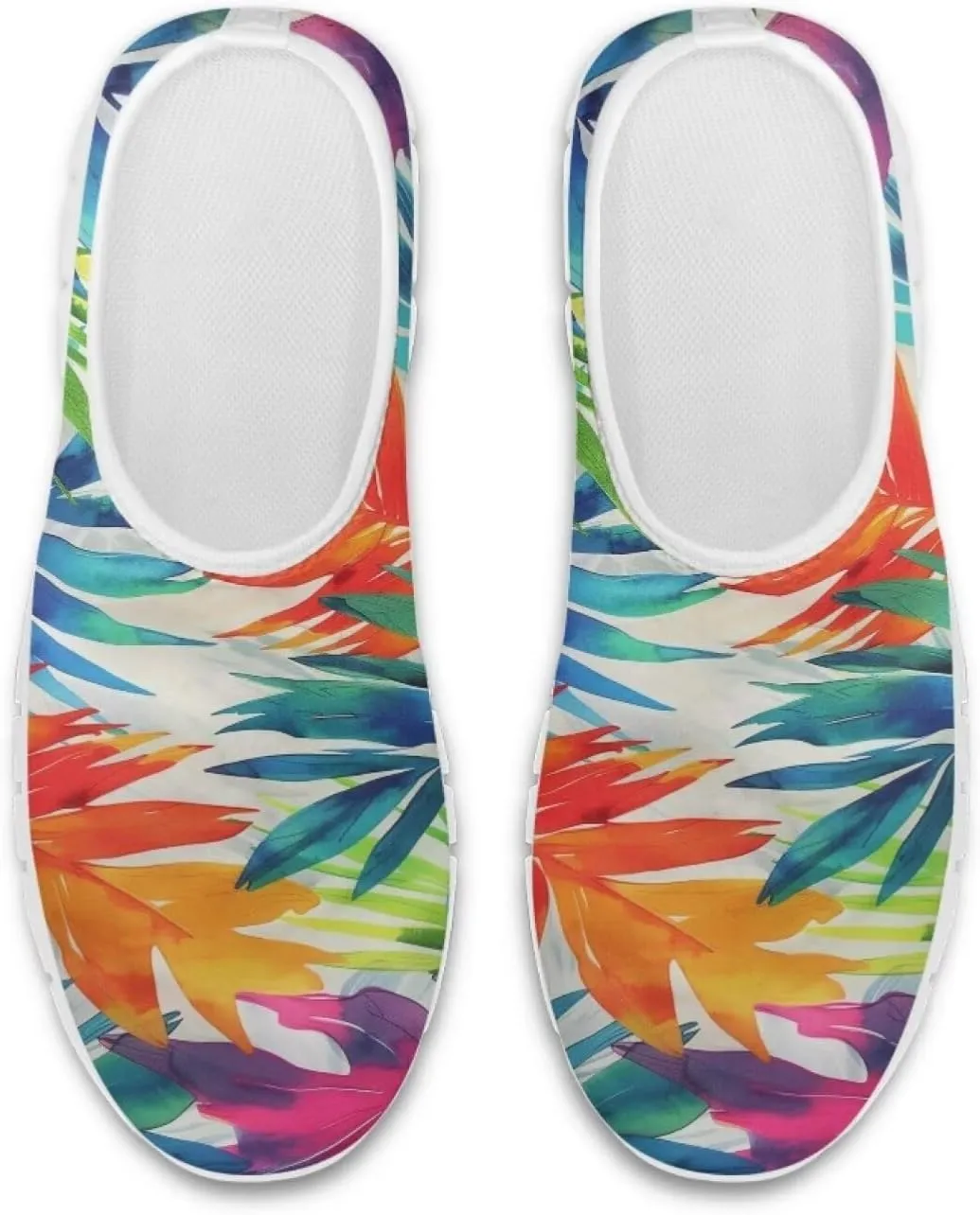 Jeiento Tropical Style Slip-On Loafers for Women Casual Shoes Outdoor Mesh Workout Sneakers