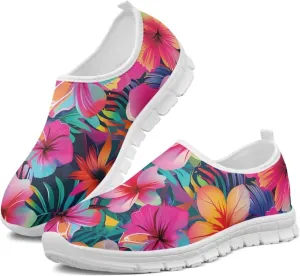 Jeiento Tropical Style Slip-On Loafers for Women Casual Shoes Outdoor Mesh Workout Sneakers