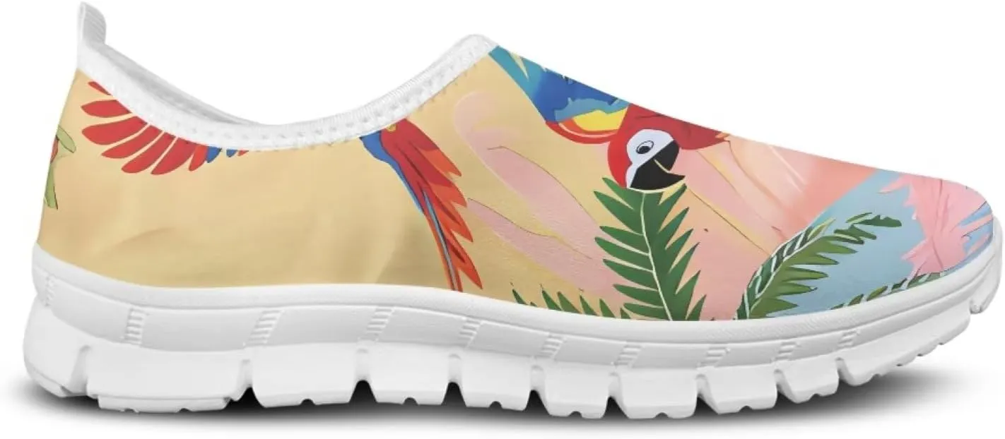 Jeiento Tropical Style Slip-On Loafers for Women Casual Shoes Outdoor Mesh Workout Sneakers