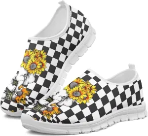Jeiento Womens Casual Shoes Checkerboard Pattern Fashion Workout Casual Shoes Slip-On Loafers