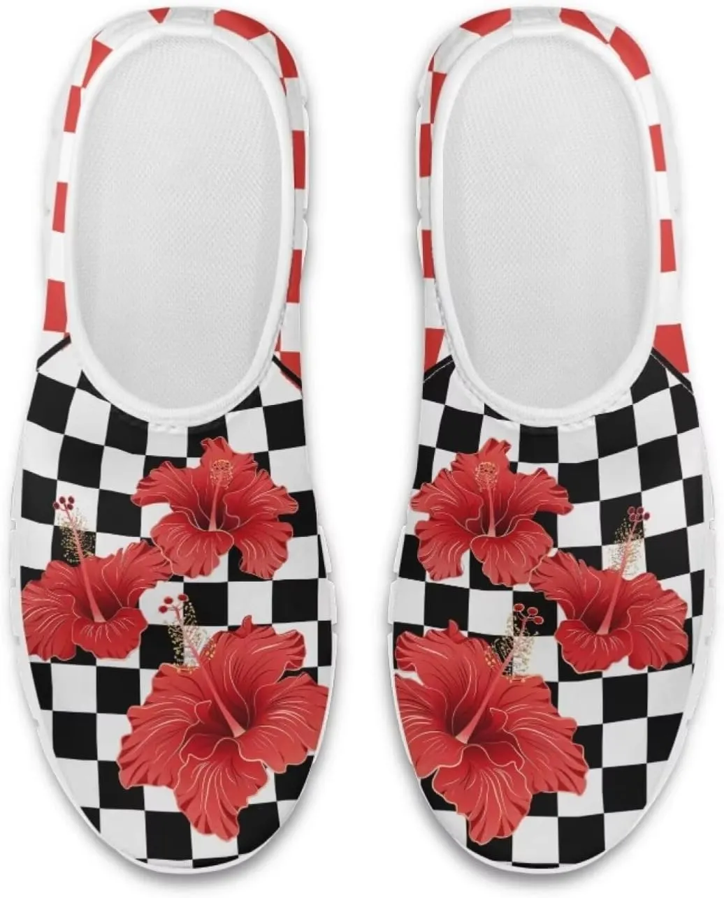 Jeiento Womens Casual Shoes Checkerboard Pattern Fashion Workout Casual Shoes Slip-On Loafers