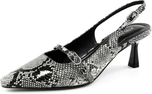 JENN ARDOR Women's Slingback Kitten Heels Pointed Closed Toe Buckle Strap Stiletto Sandals Comfortable Dress Shoes Low Heeled Wedding Work Pumps