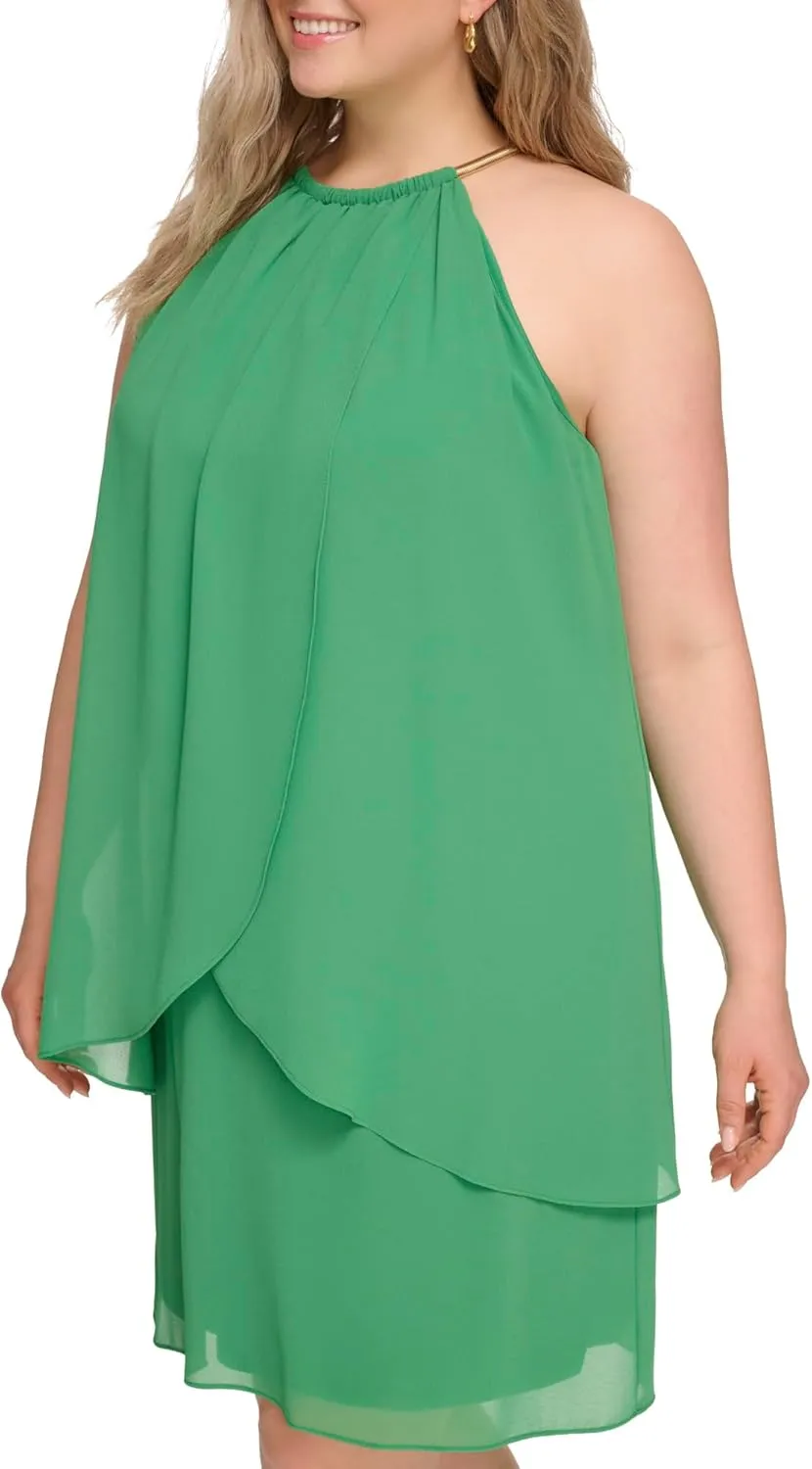 Jessica Howard Women's Chiffon Halter Neck Shift Mini Dress