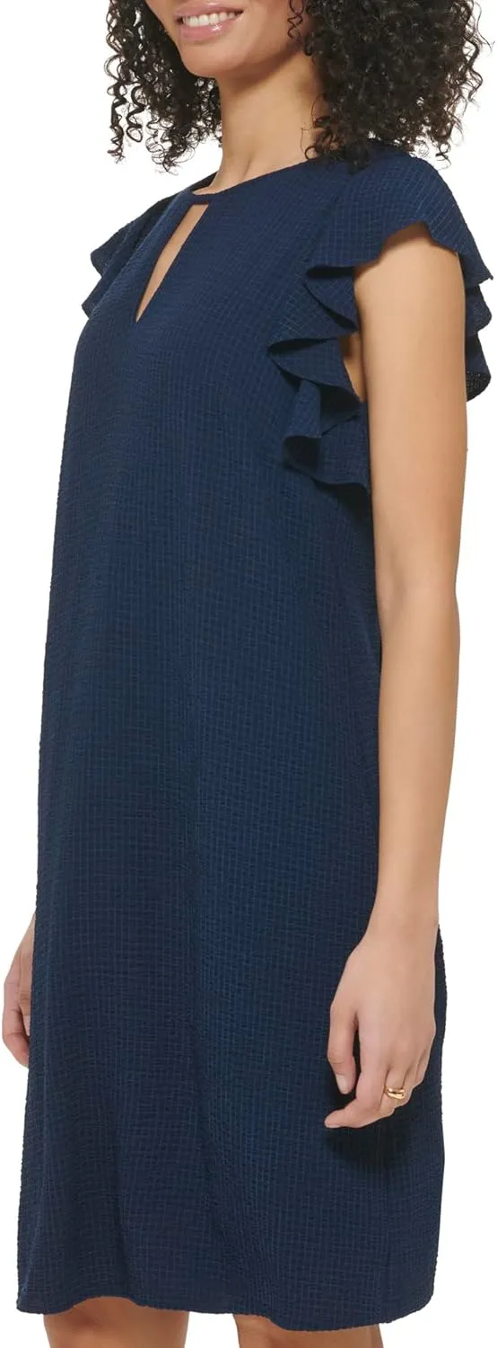 Jessica Howard Women's Flutter Sleeve Chiffon Shift Mini Dress