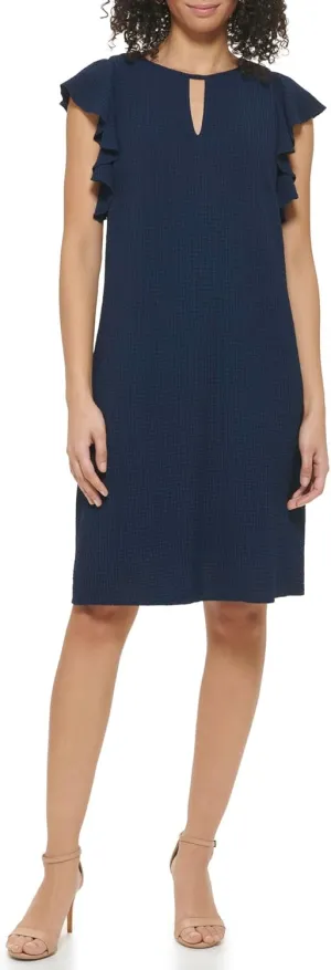Jessica Howard Women's Flutter Sleeve Chiffon Shift Mini Dress