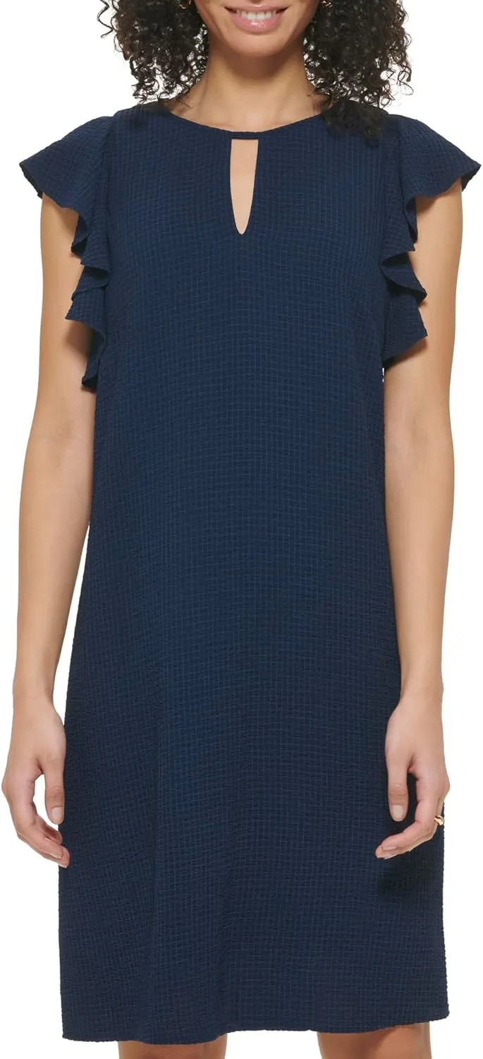 Jessica Howard Women's Flutter Sleeve Chiffon Shift Mini Dress