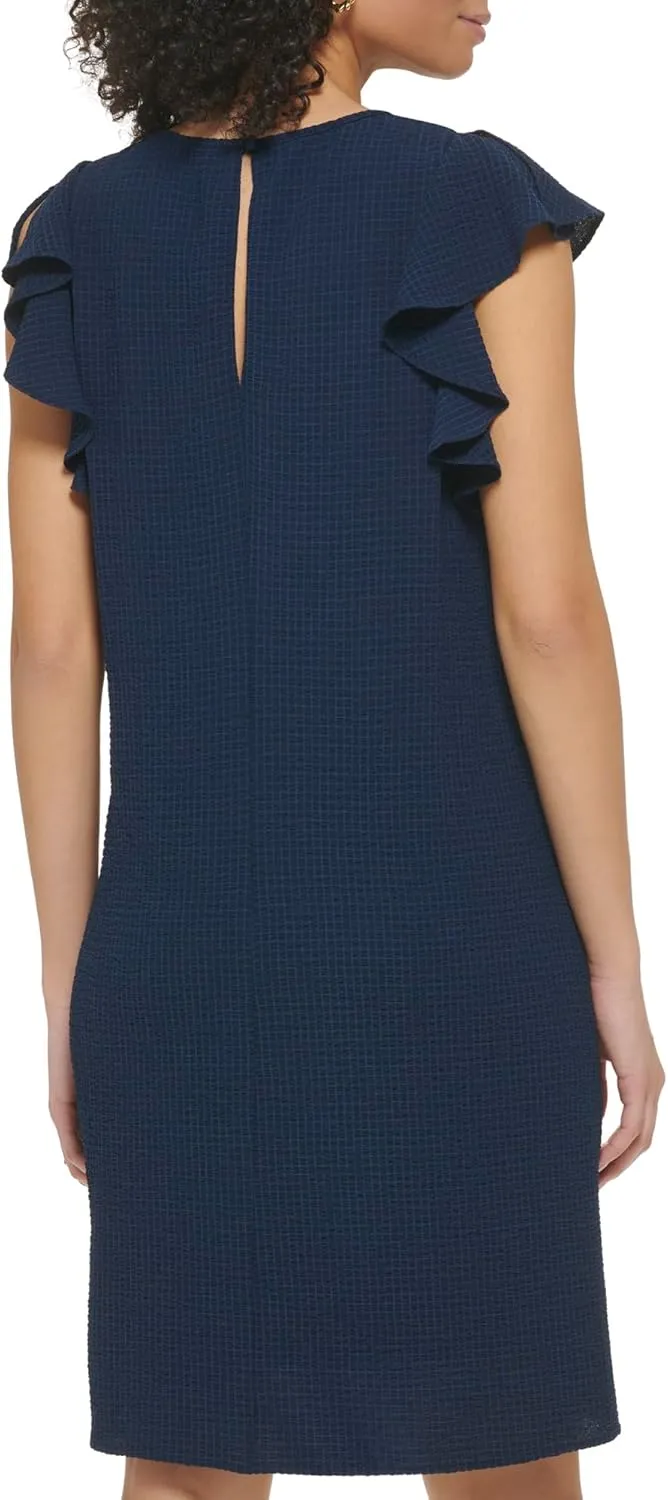 Jessica Howard Women's Flutter Sleeve Chiffon Shift Mini Dress