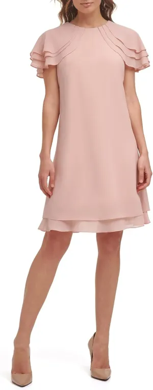Jessica Howard Women's Flutter Sleeve Mini Sheath Boat Neck Dress
