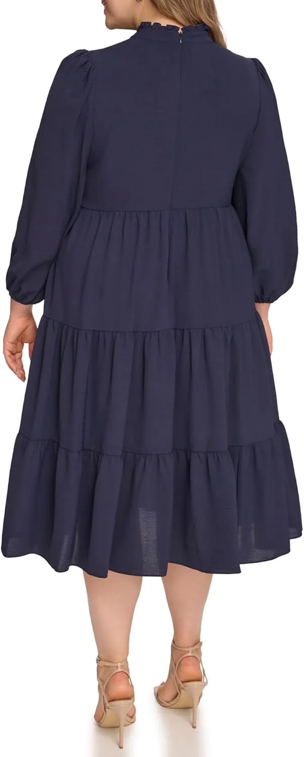Jessica Howard Women's Long Sleeve Tiered Maxi Dress with V-Neck