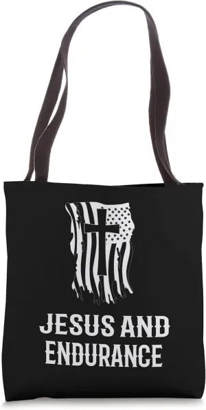 Jesus and Endurance! Funny Endurance and Horse Riding Design Tote Bag