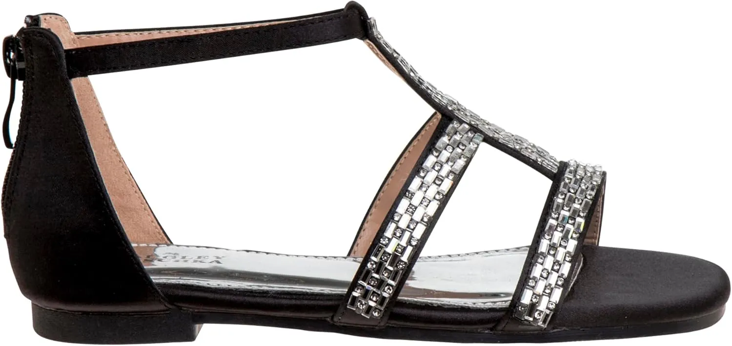 Josmo Girls Sandal Flats Dress Pumps - Kids Slip On Open Toe Strappy Sandal (Little Kid - Big Kid)