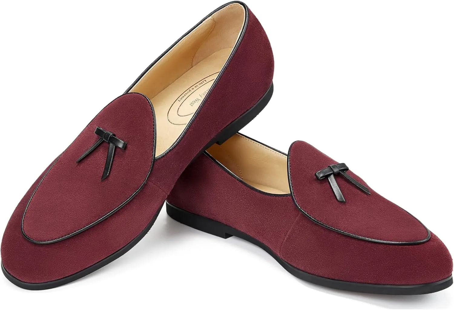 Journey West Men's Vintage Loafers for Men Belgian Loafers Slip-on Loafer Penny Loafer Casual Loafers