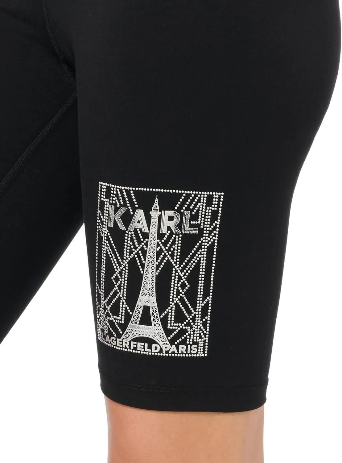 Karl Lagerfeld Paris Women's Logo Detail Biker Short Athleisure