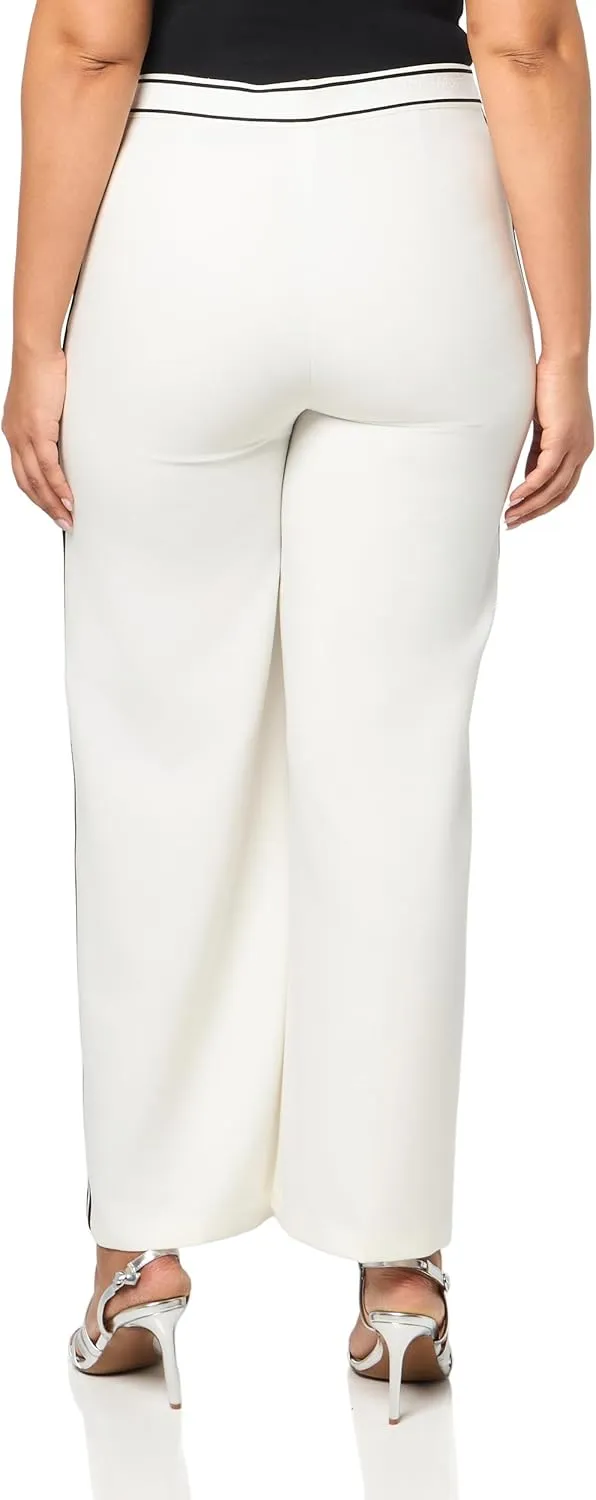 Karl Lagerfeld Paris Women's Piping Detail Wide Leg Pant