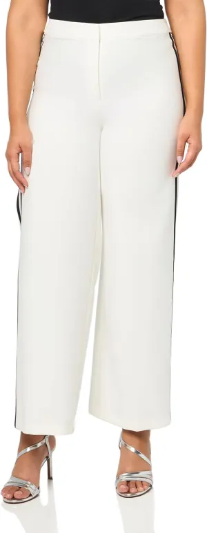 Karl Lagerfeld Paris Women's Piping Detail Wide Leg Pant