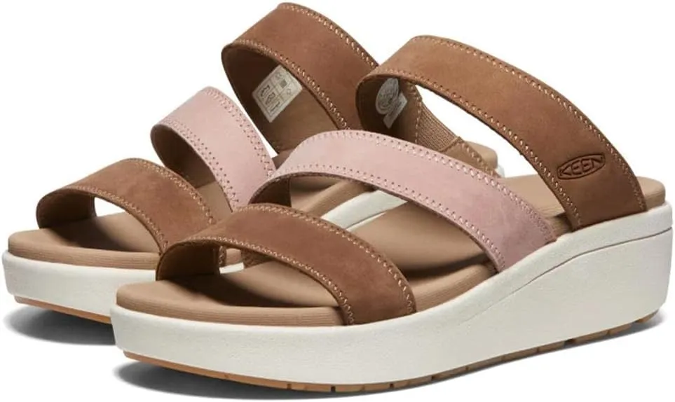 KEEN Women's Ellecity Slide Open Toe Slip on Comfortable Platform Sandals, Toasted Coconut/Fawn, 6, 7, 8, 9, 10