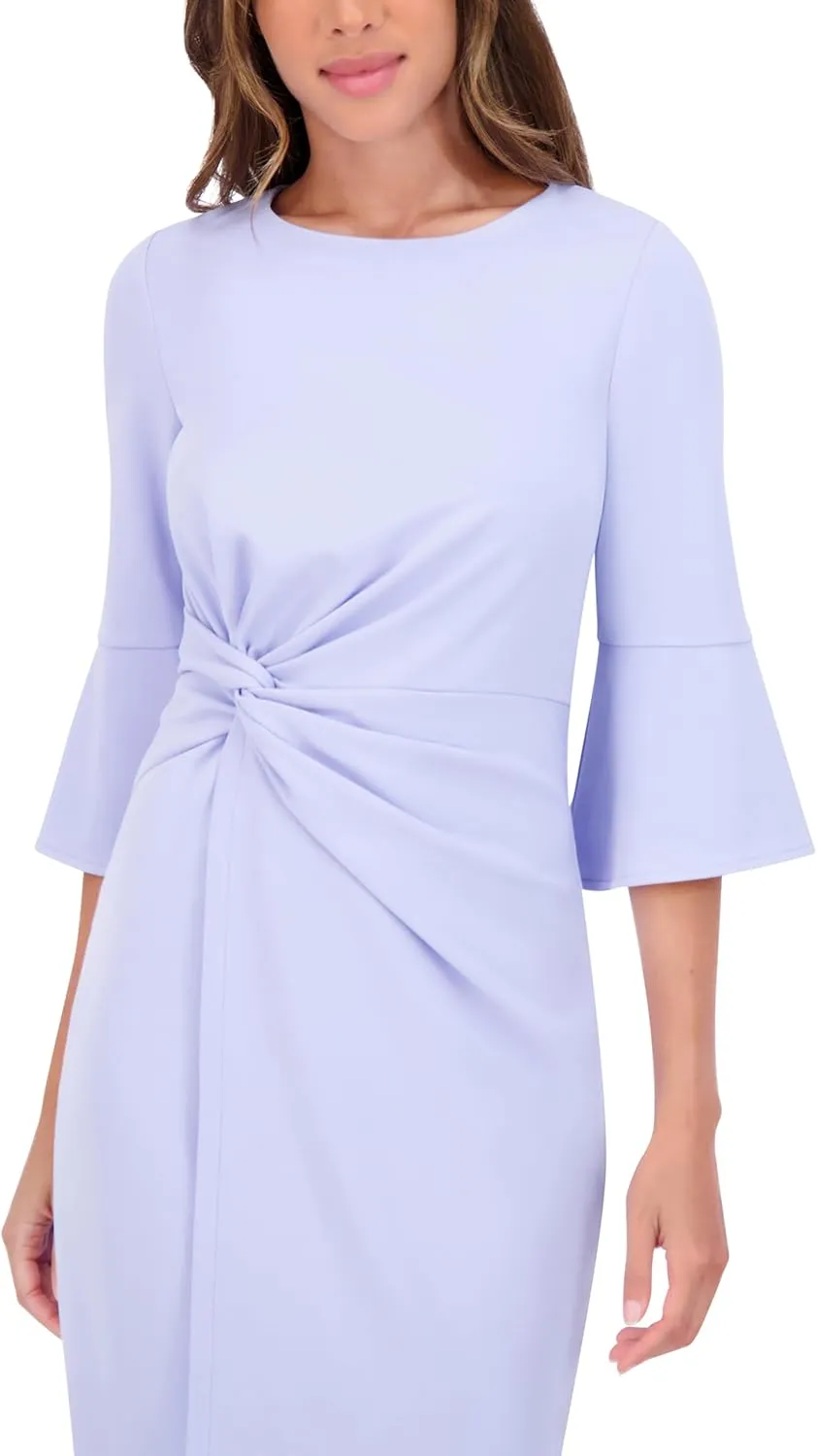 kensie Women's Belle Sleeve Scuba Crepe Midi Dress