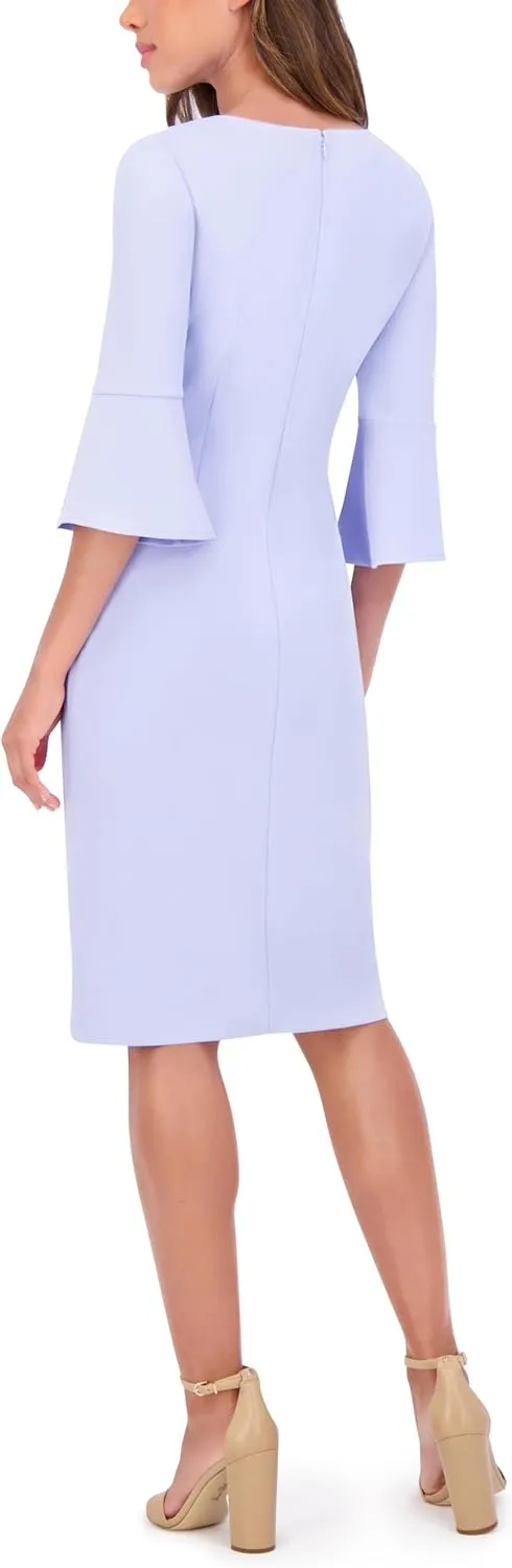 kensie Women's Belle Sleeve Scuba Crepe Midi Dress