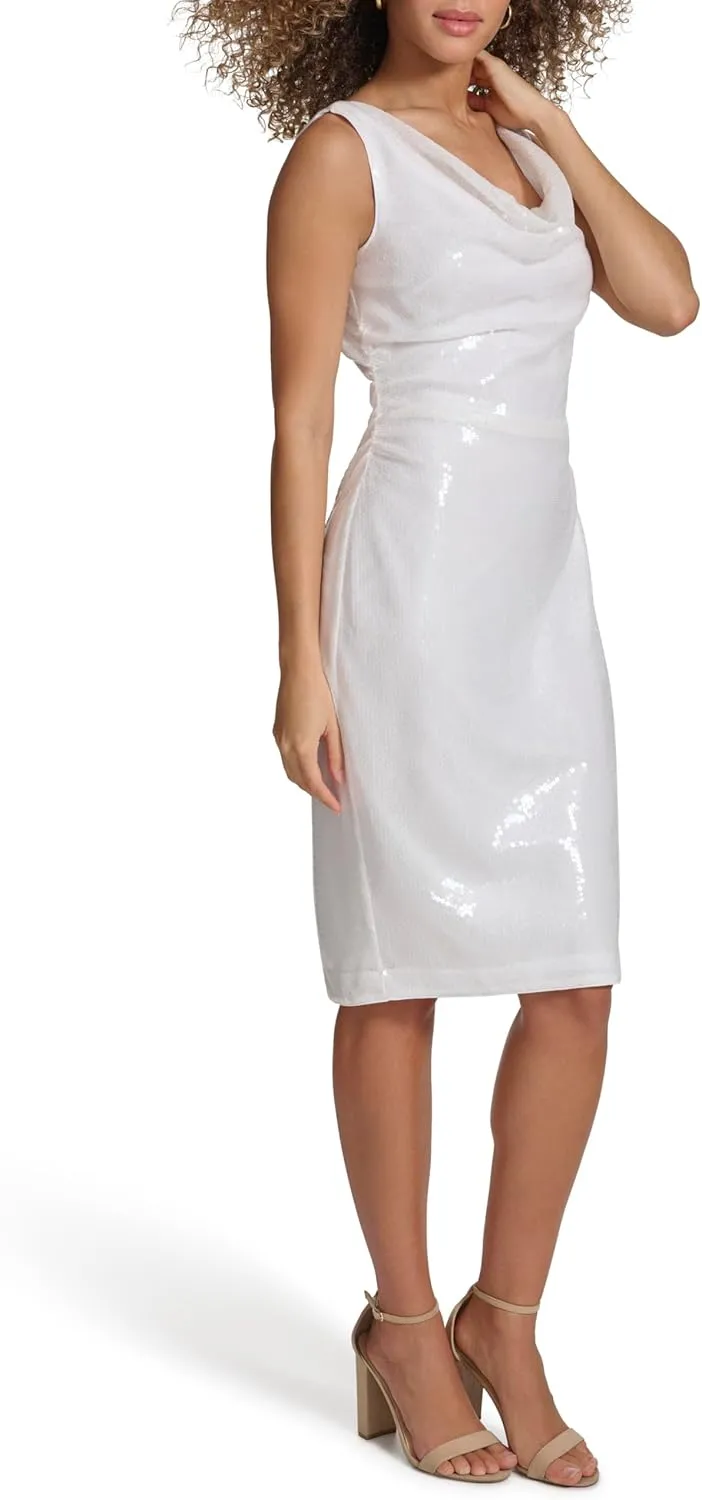 kensie Women's Sleeveless Cowl Neck Midi Dress