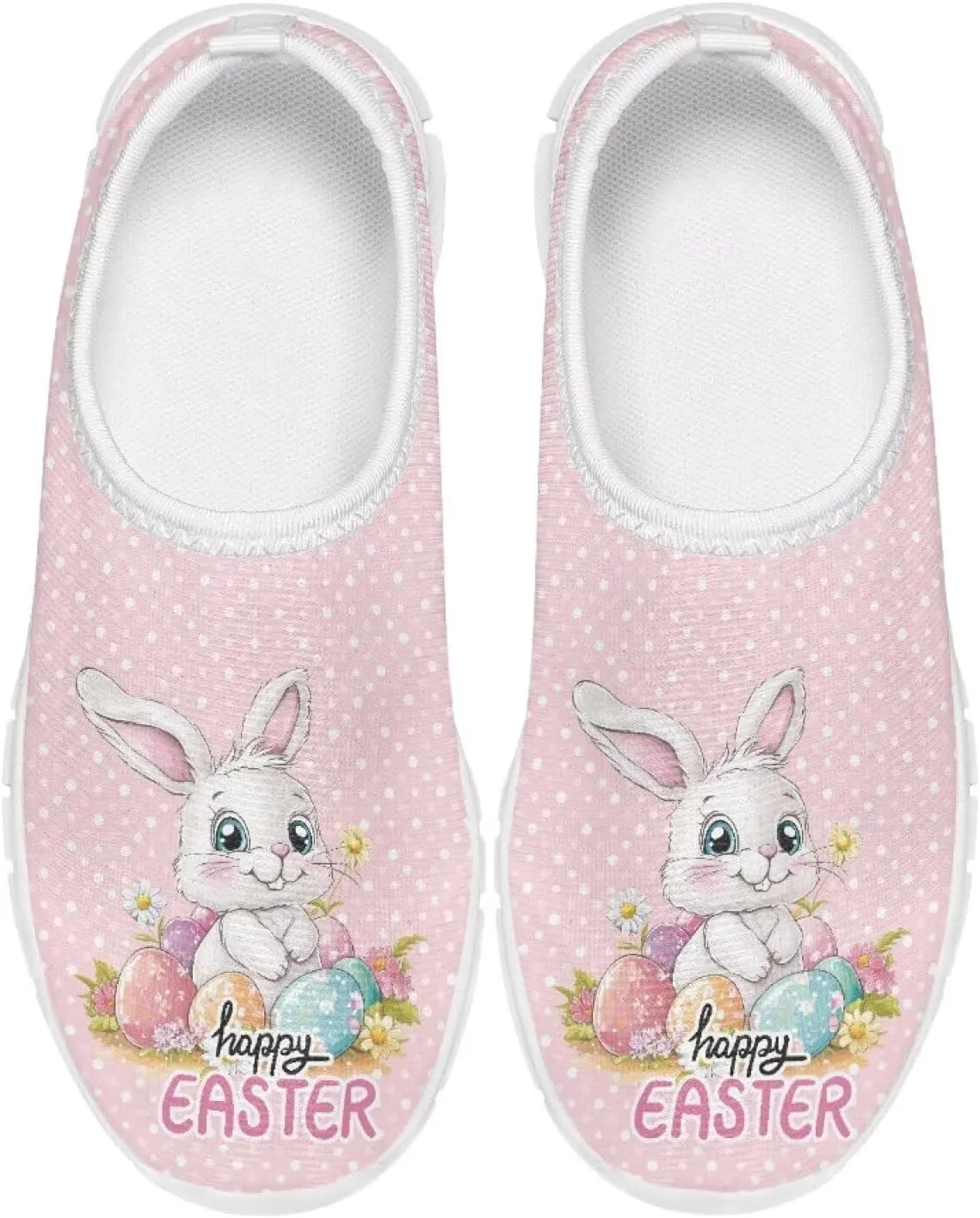 Kids Easter Shoes Funny Print Girls School Slip On Shoes for Holiday Present