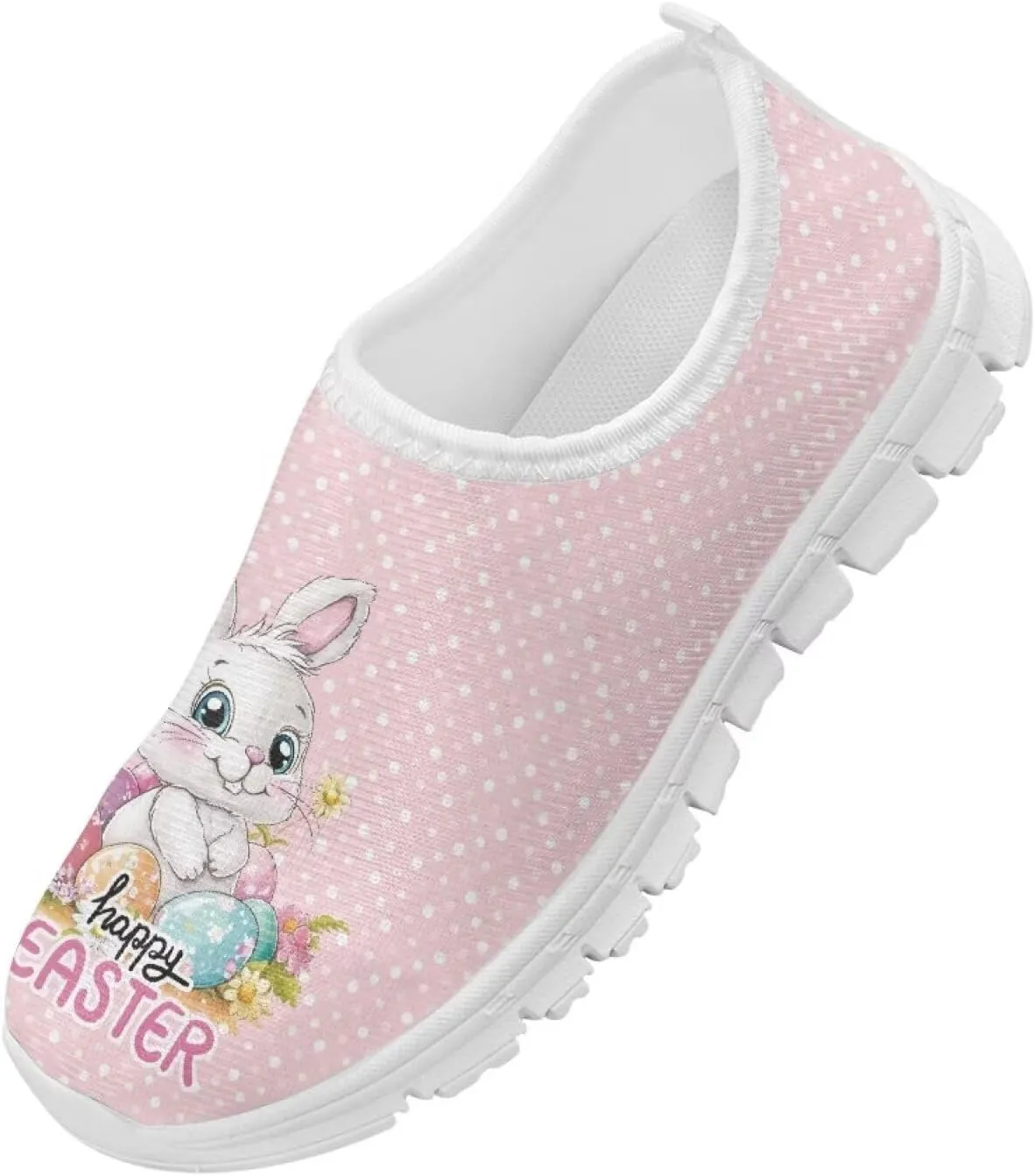 Kids Easter Shoes Funny Print Girls School Slip On Shoes for Holiday Present