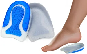 Kid’s Heel Cups - Soft Silicone Heel Inserts for Pain Relief and Comfort, Fits Shoes Size 3-7, Ideal for Plantar Fasciitis and Growing Feet (Blue, 2 Pairs Kid's Size 3-7 / Women 4-8)