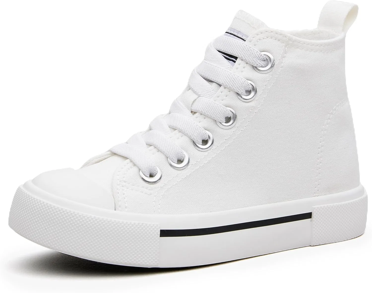 Kids High-Top Slip-On Sneakers Comfortable Canvas Shoes with Hook Loop Closure for Boys and Girls