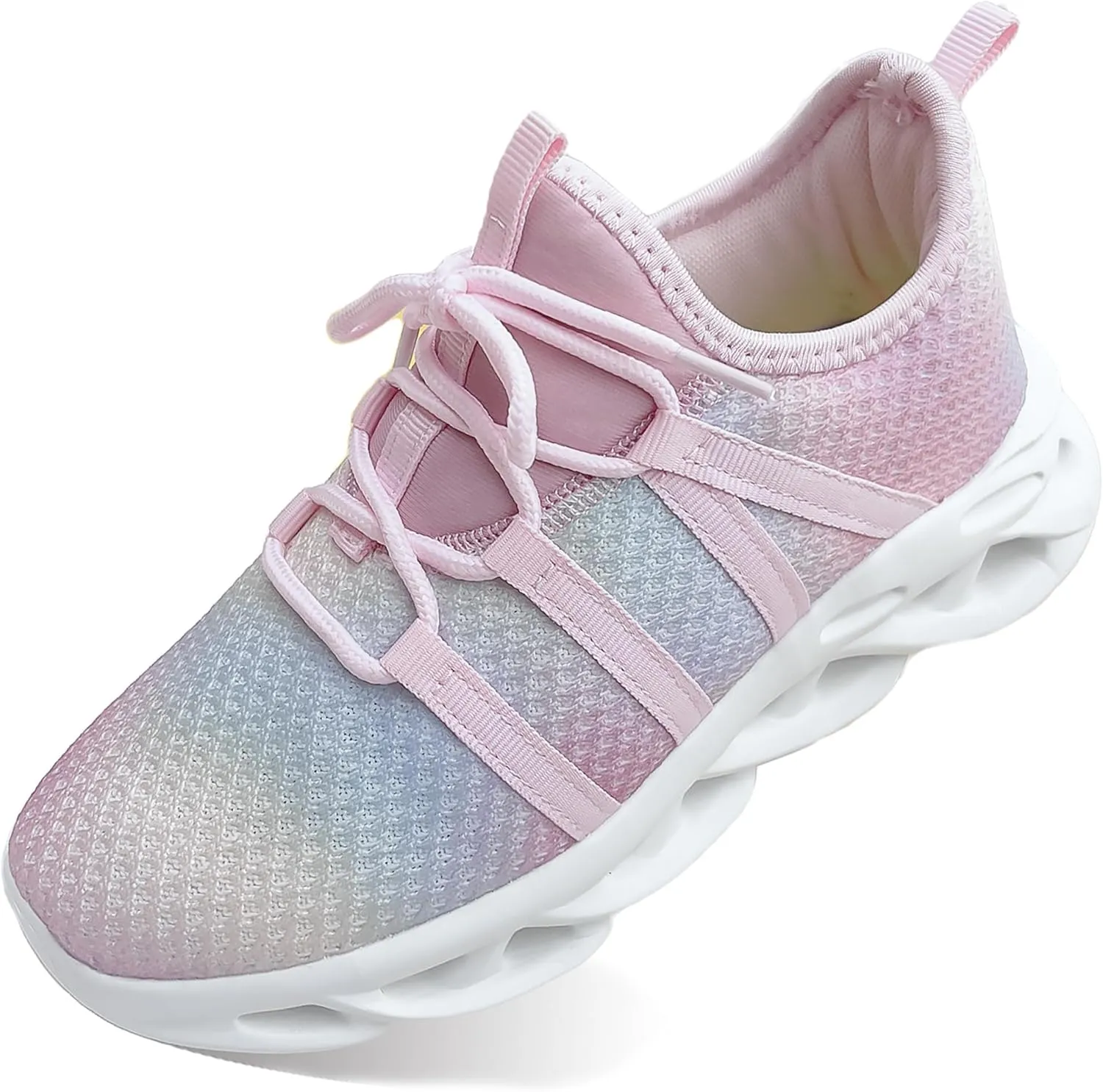 Kids Outdoor Running Shoes, Boys Non-Slip Mesh Lightweight Walking Sneakers, Girls Athletic Sports Tennis Shoes