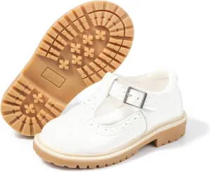 KIDSUN Toddler Girls Dress Shoes Mary Jane Flats Bow Princess Ballerina Wedding Party Back to School Shoes for Kids