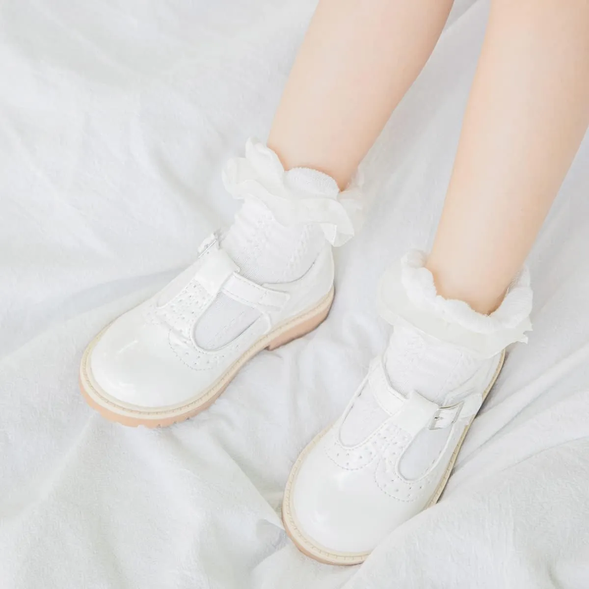 KIDSUN Toddler Girls Dress Shoes Mary Jane Flats Bow Princess Ballerina Wedding Party Back to School Shoes for Kids