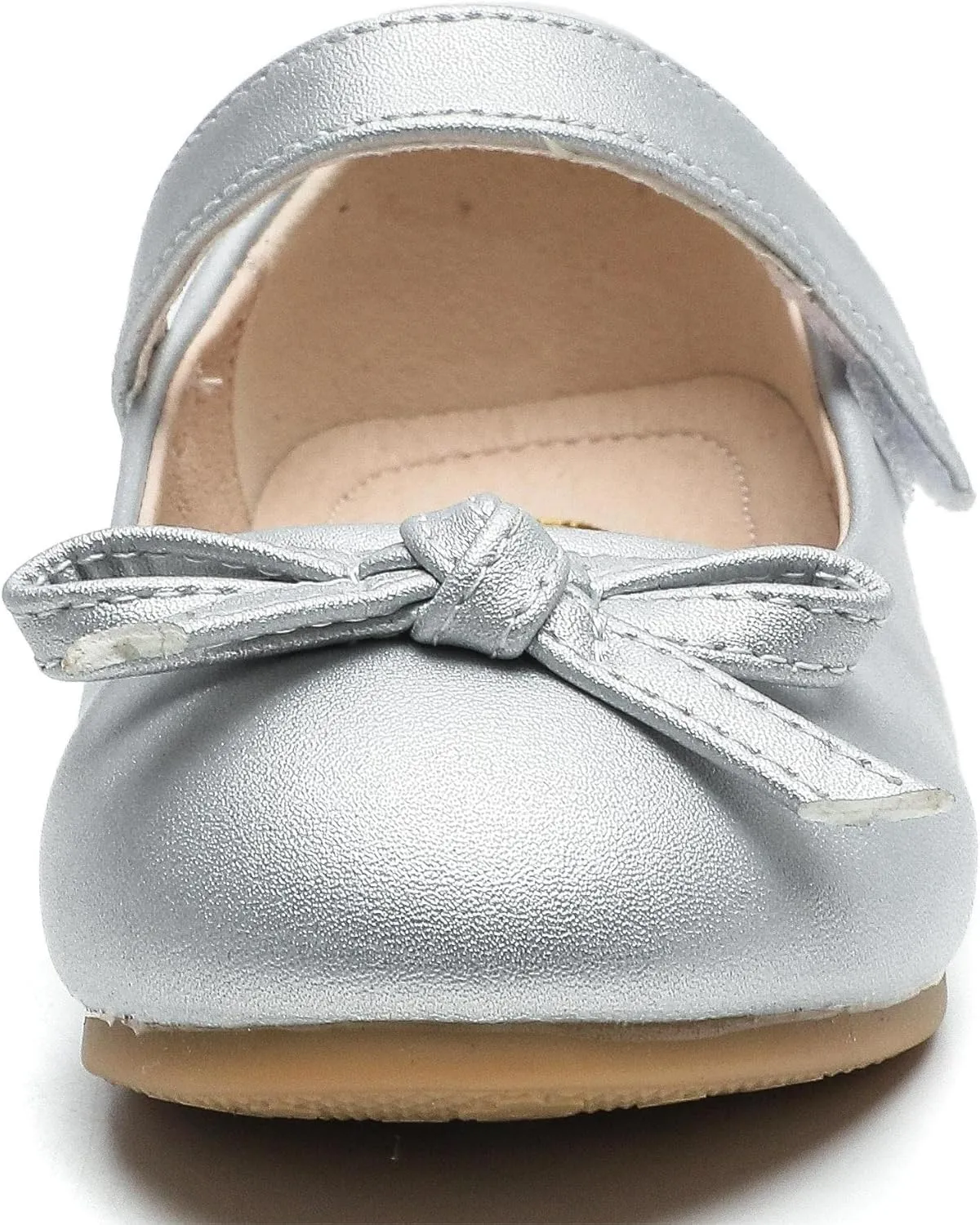 kkdom Girl's Dress Shoes Cute Bow Mary Jane Ballet Flats School Shoes for Toddler/Little Kid/Big Kid