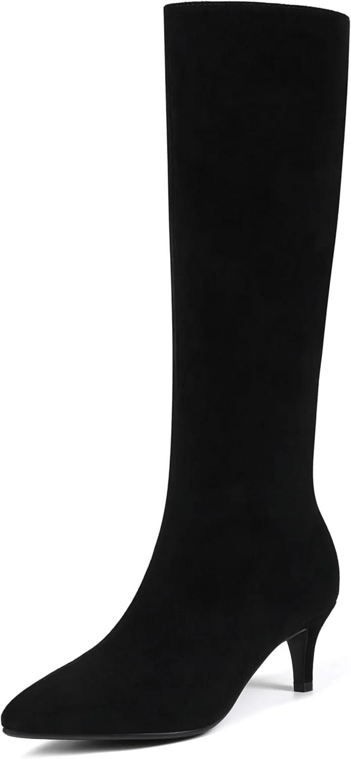 Knee High Boots Women Stiletto Heel Pointed Toe Tall Boot for Women Faux Crocodile Boots Side Zipper Fashion Long Boots