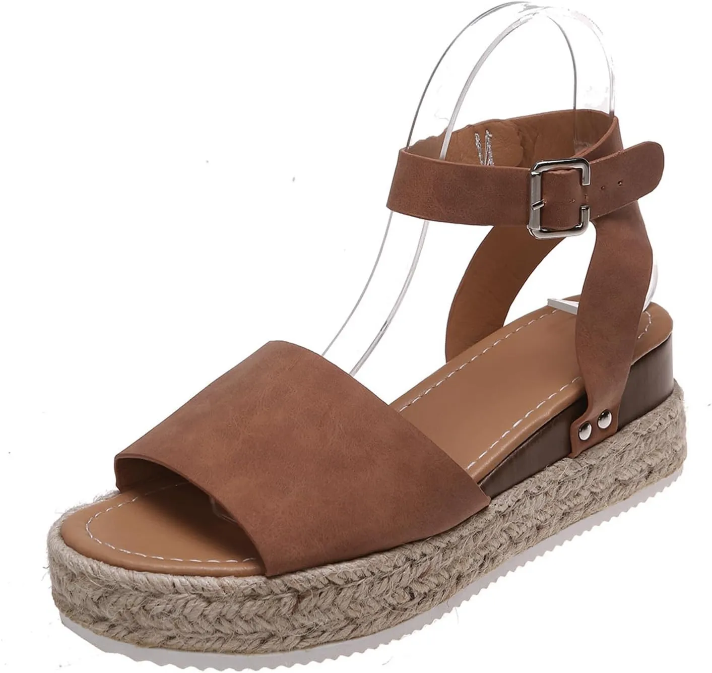 Ladmiple Wedge Sandals for Women Dressy Casual Summer Ankle Strap Open Toe High Heel Platform Slip on Espadrilles Sandal