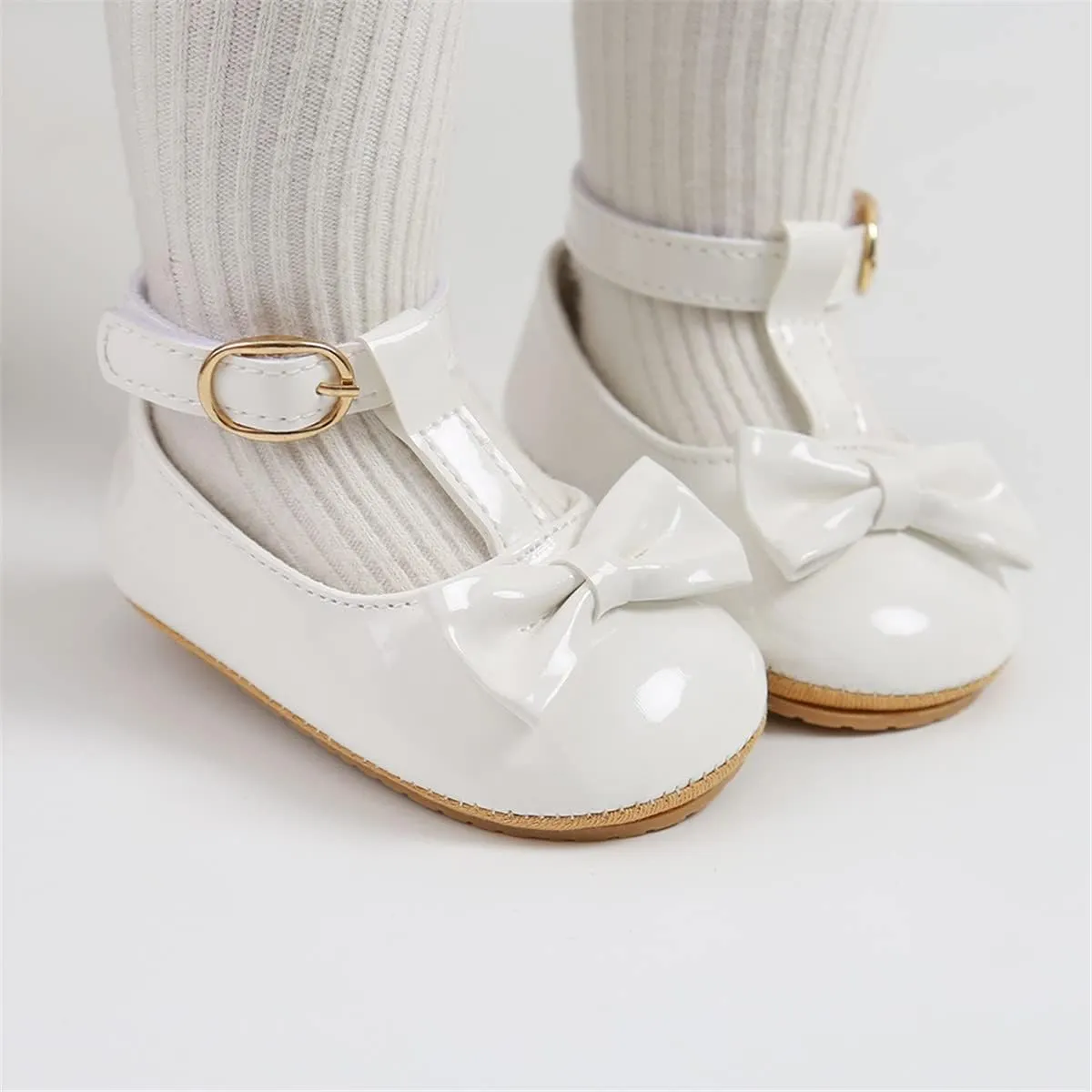 LAFEGEN Baby Girl Shoes Non Slip Soft Sole PU Leather Infant Toddler Mary Jane Flats First Walker Crib Dress Oxford Shoes 3-18 Months
