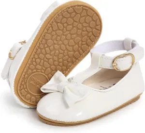 LAFEGEN Baby Girl Shoes Non Slip Soft Sole PU Leather Infant Toddler Mary Jane Flats First Walker Crib Dress Oxford Shoes 3-18 Months