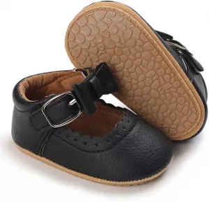 LAFEGEN Baby Girl Shoes Non Slip Soft Sole PU Leather Infant Toddler Mary Jane Flats First Walker Crib Dress Oxford Shoes 3-18 Months