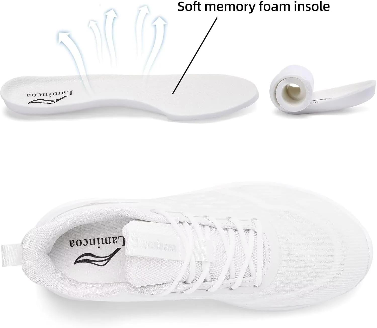 Lamincoa Women Walking Shoes Slip on Running Sneakers Lightweight Athletic Gym Workout Tennis Shoes