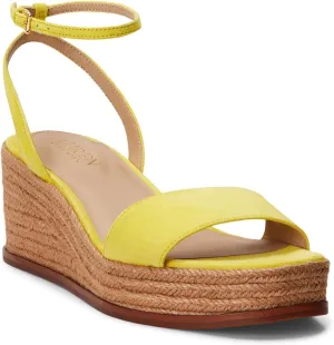 Lauren Ralph Lauren Women's Leona Suede Espadrille Wedge Sandal