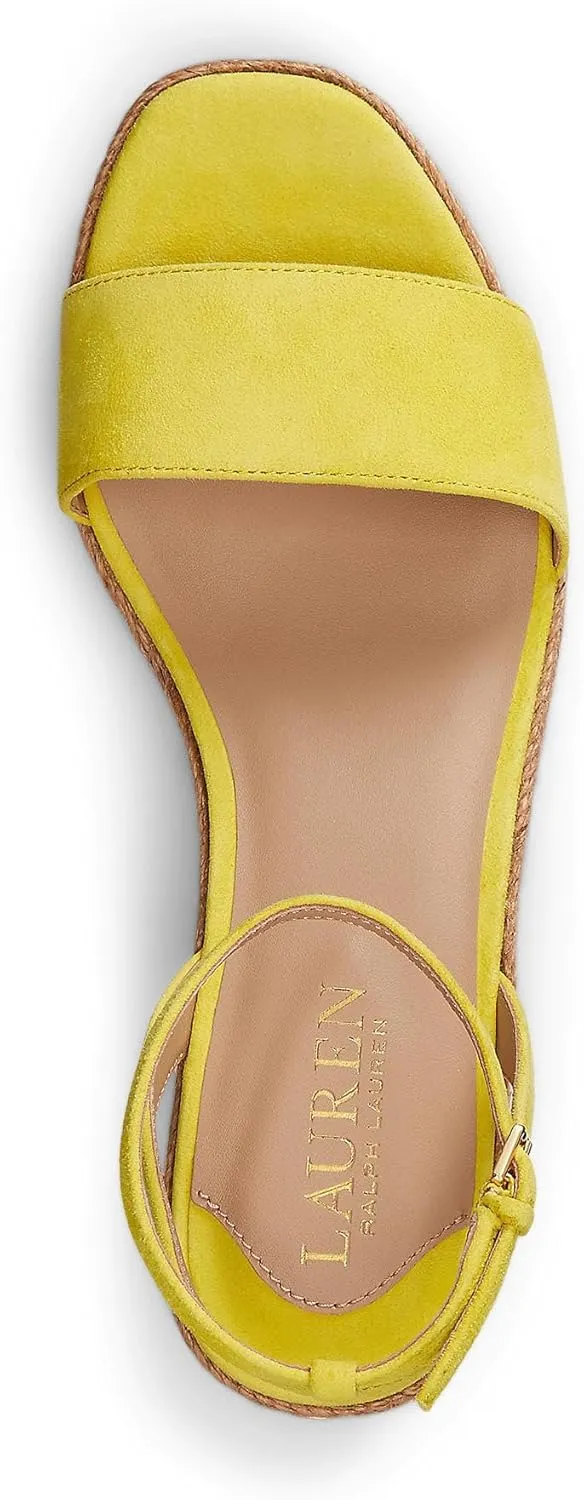 Lauren Ralph Lauren Women's Leona Suede Espadrille Wedge Sandal