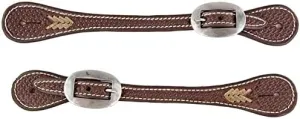 Leather Western Horse Spur Straps Handmade Genuine Tooled for Horse Riders Set of 2 Single Boots Equipment for Men-Women Craft Hardware Buckle TACK Basket Sport Equestrian Horse Spurs for Riding,SPR03