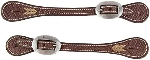 Leather Western Horse Spur Straps Handmade Genuine Tooled for Horse Riders Set of 2 Single Boots Equipment for Men-Women Craft Hardware Buckle TACK Basket Sport Equestrian Horse Spurs for Riding,SPR03