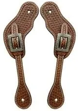 Leather Western Horse Spur Straps Handmade Genuine Tooled for Horse Riders Set of 2 Single Boots Equipment for Men-Women Craft Hardware Buckle TACK Basket Sport Equestrian Horse Spurs for Riding,SPR37