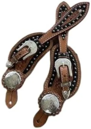 Leather Western Horse Spur Straps Handmade Genuine Tooled for Horse Riders Set of 2 Single Boots Equipment for Men-Women Craft Hardware Buckle TACK Basket Sport Equestrian Horse Spurs for Riding,SPR72